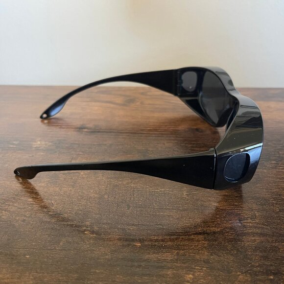 Fit Over Black Glossy Wraparound Sunglasses Frames Only 60-15-130 mm - Picture 4 of 5